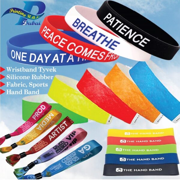 Custom Wristband Tyvek, Silicone Rubber, Fabric, Sports, Hand Band, Event Mockup