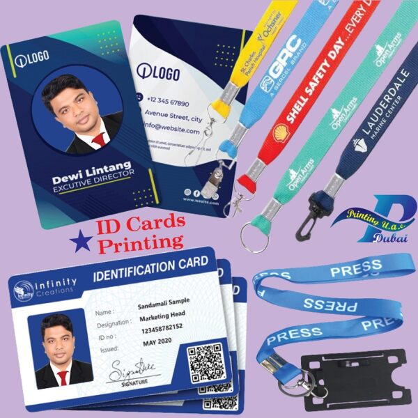 ID Identity Cards Printing and Design Lanyard Nylon Ribbon Strap with Holder