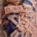 Plava Logo Blue and Badge Color Woven Label